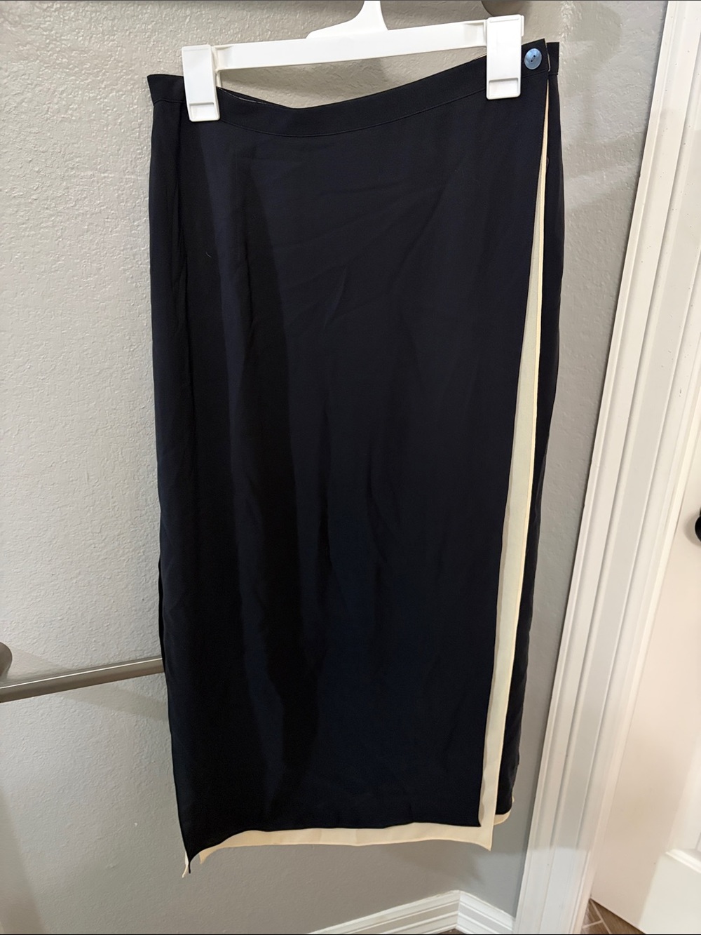 Liz Claiborne Black Maxi Skirt with Cream Side Trim
